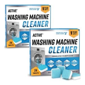 Washing Machine Cleaner Descaler 48 Pack – Value Size Deep Cleaning Tablets For HE Front Loader & Top Load Washer, Septic Safe Eco-Friendly Deodorizer, Clean Inside Drum And Laundry Tub Seal – 48 Count