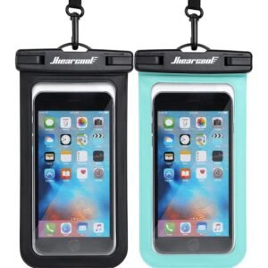 Hiearcool Universal Waterproof Phone Pouch, Waterproof Phone Case Compatible for iPhone 14 13 12 11 Pro Max XS Plus Samsung Galaxy S22 Cellphone Up to 7.2″, IPX8 Cellphone Dry Bag for Vacation-2 Pack